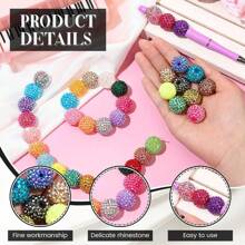 Fashion 18x20mm 10/20pcs Pack Mix Colorful Custom Confetti Color Resin Rhinestone Ball Beads For DIY Beadable Pen Keychain Chunky Bubblegum Necklace Bracelet Jewelry Making