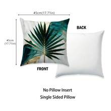 [2D Flat Printing] 4pcs 3D Green And Gold Leaf Print Pattern Pillow Covers [Without Pillow Insert], 17.7*17.7in (45*45cm), [Single-Sided Printing] Polyester Decorative Cushion Covers For Sofa, Bed, Living Room, Bedroom, Car, Office, Hotel, Room Decor, Home Decor, Bedroom Decor, All Season, Perfect Gift For Family And Friends