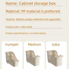 1 set de 3 tamaños de cajas de almacenamiento con ruedas de material PP con diseño de cajón, adecuado para dormitorio, cocina, baño y uso doméstico multipropósito