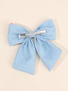 1 peça de grampos de cabelo com laço azul, grampos de cabelo com laço de tecido e contas de jacaré, acessórios de cabelo da moda para crianças pequenas, uso diário