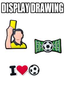 21pcs Soccer & Digit Themed Shoe Charms Suitable For Decorating Slippers, Pen Cases, Backpacks And Party Gifts