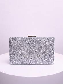 Diamond Crystal Mosaic Glitter Clutch Handbag, Women's Fashionable Shoulder Bag For Party, Wedding, Bridesmaid, Birthday, Casual Evening Occasions