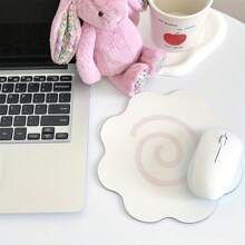 Tappetino da tavolo a forma di fiore, bellissimo tappetino per mouse con design a forma di pesce, fondo in gomma antiscivolo, semplice decorazione per ufficio