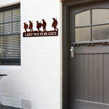 Lest We For Get Soldier Rusted Metal Wall Art Decor Patriotic Hanging Ornaments For Home Living Room Bedroom