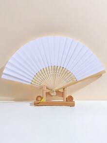 1/5/8 buc evantai pliabil din bambus, hârtie goală simplă, ventilator portabil de răcire, potrivit pentru călătorii în aer liber, drumeții, viața de zi cu zi, cadouri pentru familie, prieteni, iubiți la zile de naștere, festivaluri, camping - Verde deschis - Vizualizare 21