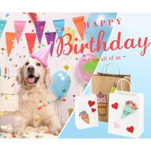 Bags 100Pcs 5.25x3x8 Small Kraft Paper Bags With Handles Bulk, Brown Paper Sacks Small Business, Retail, Merchandise, Wedding Birthday Party Favor - 紅色 - 查看 6