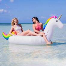 Aufblasbarer Einhorn-förmiger Wasserreiter, Sommer aufblasbarer Wasserreiter, Strandutensilien, Strandaccessoires, Schwimmring