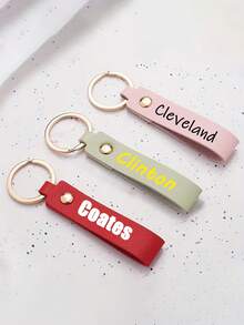 Personalized Wristband Keychain, Custom Initial Keychain, Imitation Leather Keychain, Letter Keychain, Housewarming Gift, New Car Gift, Unique Find, Summer Winter Fashion, Mailman Must-Have, Back To School Must-Have, Christmas/Holiday Gift, Personalized Gift For Women, Birthday Toiletry Bag, Christmas Toiletry Bag, Holiday/Vacation Toiletry Bag, Outdoor/Outing/Travel/Hiking/Stadium/Sports/Mountaineering - Multicolor - View 4