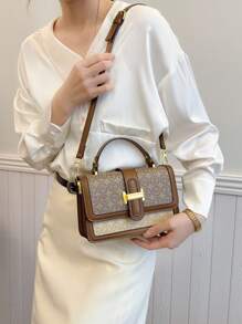 Bolso de tela vintage de gran capacidad, bolso bandolera de lujo de PU, bolso de mano y de hombro clásico casual para mujer
