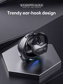 TRANSFORMERS TF-T07 被动式防噪挂耳式无线耳机，开放式设计，5.4低延迟电竞耳机，360度环绕音效，高清通话，麦克风，音乐播放，长续航 - 黑色 - 查看 7