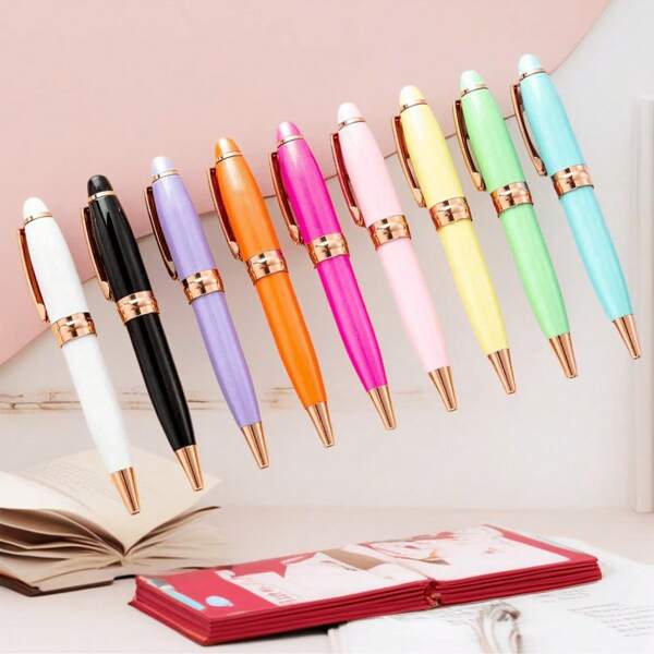1pc Metal Cute Portable Mini 1.0 Mm Black Ink Pocket Pen, Multi-Color Writing Pen, School Stationery,Suitable For Party Favors And Birthday Gifts, Prizes, Study Supplies, And Office Supplies