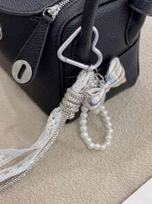 HXXOOS 1 Peça Charm de Bolsa Laço de Couro Gótico Y2K - Chaveiro Fofo Pendente para Bolsas, Mochilas, Carros, Presente DIY para Meninas e Mulheres