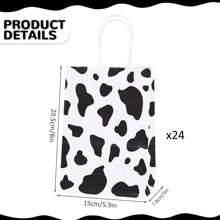 24 Pieces Cow Print Gift Bags Cow Party Favors Non Woven Tote Bags With Handle Reusable Cow Goodie Bags Candy Bag For Cow Theme Birthday Party Gender Reveal Wedding Items Supplies