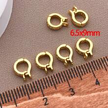 1/3/5pcs Real 18K Gold Plated Brass Zirconia Bail Bead Spacer Buckle Connectors Spring Buckle Clasp Clip Buckle For DIY Jewelry Making Finding Bracelet Necklace Pendant