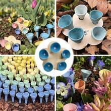 5/10 piezas Estación de abastecimiento de agua de resina con diseño floral - Comedero decorativo para colibríes y abejas para jardín, patio y alféizar de ventana - Motivos pintados a mano de mariposa y flor - Accesorio exterior para apoyo a polinizadores y decoración de verano! - Multicolor - Ver 3