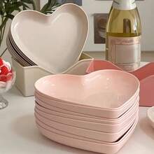 Plato plástico con forma de corazón, apto para dulces, frutas, frutos secos, uso en el hogar y para fiestas