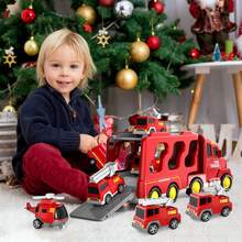 Fire Truck Toys For Toddlers 3 4 5 6 Years Old, 5 In 1 Truck Friction Power Toy Car, Fire Rescue Truck, Ladder Truck, Helicopter And Sprinkler, Christmas Birthday Gifts For Boys & Girls 3-5 Years Old - 5 In 1 Fire Truck - View 6
