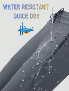 Cavva Damvattentäta sommarvattentäta snabbtorkande vandringsbyxor Justerbar hög midja Dragsko Elastiska ankelmanschetter 3 fickor med dragkedjor Utomhuscamping Löpning Dagligen Vardagligt - Mörkgrå - Visa 5