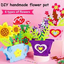 6 Juegos de kits de macetas de fieltro DIY como regalos para el Día del Maestro, material de artesanía de plantas en maceta de fieltro no tejido hecho a mano por niños, cultivando paciencia, adecuado para Halloween, Navidad, Acción de Gracias Juguetes - Multicolor - Ver 11