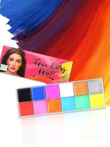12 色专业油性人体彩绘和纹身颜料：鲜艳、持久、易于涂抹的调色板，适合节日、派对和活动 - 12色螢光色 - 查看 7