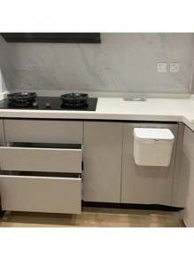 1 pezzo Contenitore per compost in cucina 8L/12L, pattumiera da bagno, pattumiera da cucina, pattumiera per dormitorio, scatola sospesa per anta a conchiglia, in due stati di installazione, non solo può essere posizionata direttamente a terra, ma può anche essere incollata nell'armadio, sul piano di lavoro o nel lavandino, adatta per cucina, bagno, soggiorno, dormitorio universitario, camera da letto, ufficio, famiglia. Articoli per la casa, regali della festa della mamma, regali di vacanza, regali per le donne
