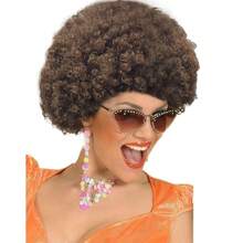 Peluca afro esponjosa y vibrante - Peluca de disfraz de payaso colorido para fiestas, fans y eventos temáticos, gorra de malla elástica, fibra de baja temperatura, adecuada para Halloween, cosplay y reuniones festivas, estilo de cabello rizado, accesorios de peluca cómodos