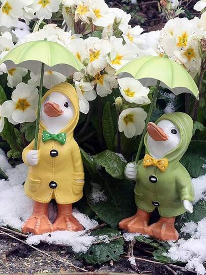 1件新款可爱雨伞树脂工艺品卡通摆件家居装饰摆件