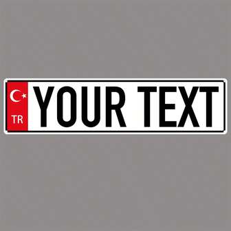 Customizable Vintage Turkish Metal Sign - Personalized Text With Turkish Flag Design, 10.01x40.01 Cm Metal Wall Decor, Suitable For Home, Cafe, Restaurant Or Bar Decoration Customizable Signage Country Style, Summer Holiday,Chic Design