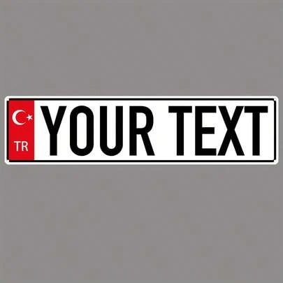 Customized Text Turkish Metal Decorative License Plate, Size: 3.94 Inches X 15.75 Inches