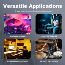 LexiNova Microphone Wired Dynamic Drum Mic Kit- Kick Bass, Tom/Snare & Cymbals For The Full Performance Of Drum Instruments And Recording Applications - Black - View 6