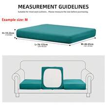1pc Solid Color Milk Silk Sofa Cushion Cover, High Elasticity Dust-Proof Simple Versatile Removable & Washable, Suitable For All Seasons, Outdoor, Beach, Rattan Sofa - Cadet Blue - View 6