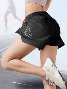 Sports&Outdoor Shorts Women Active Bottoms Outdoor Apparel Spring And Summer Clothing Active Daily&Casusl Running&Workout Comfortable Loose Tennis & Golf Hockey Equestrian - Black - View 2
