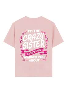 تيشيرت بأكمام قصيرة وياقة مستديرة مطبوع بطباعة جرافيكية كاجوال لفتيات المراهقات، توب صيفي