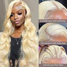 16 Inch Wigs 13x4 Body Wave Lace Front Human Hair Wigs For Women HD Transparent Brazilian Lace Frontal Wig Closure Lace Wig Pre Plucked,613,99J,4/27,350 - S613 - 查看 7