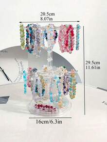 1pc Rotatable Keychain Display Holder, Small Accessories Organizer Rack, Adjustable Desktop Jewelry Storage Stand Back To School - Multicolor - View 12