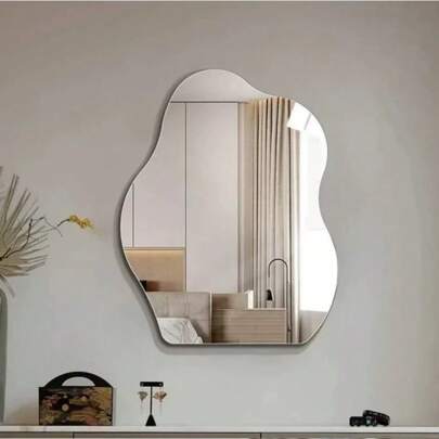 1PC Cosmetic Mirror, Wall Decoration, Indoor And Outdoor Mirror, Wall Paste Mirror, Home Letter Decoration, Wall Decoration Mirror, Family Bedroom Hall Decoration Mirror,3D Three-Dimensional Strong Fixed Wall Paste, Wall Decoration Room Decor Stickers Personalised Stickers