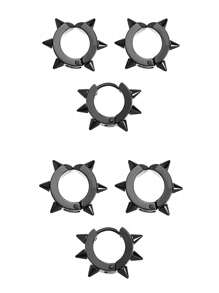 3pcs Stud Hoop Earrings In Punk Style (Female), Gothic Rock Hip Hop Style Earrings (Male And Female), Suitable For Parties, Parties, Everyday Wear