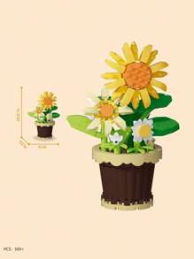 Mini Bouquet Bonsai Tree Toy Building Block Set, DIY Simulation Plant Series Building Block Toys, Toy Building Blocks Suitable For Home Office Decoration Ornaments, Acrylic Dust Cover Building Blocks, Bouquet Set, Suitable For Adults, Birthday Gifts, Christmas Toys