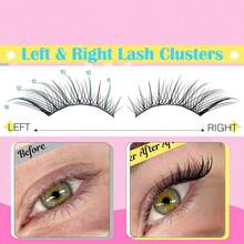 60套D型假睫毛，自然睫毛嫁接，DIY睫毛嫁接套装，纤细3D猫眼睫毛簇，C型单根睫毛，纤细睫毛套装，自然睫毛。睫毛簇，睫毛簇，单根睫毛，睫毛，假睫毛 - D - 查看 8