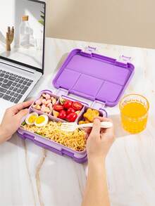 1pc Bento Lunch Box, Leakproof Refrigerator Airtight Food Containers With Lids, Chopped Salad Box, Snack And Fruit Box, Takeaway Containers, Meal Prep Containers, Pack Lunch, Divided Snack Pots Storage Containers, Reusable On-The-Go Meal, Great For Home Kitchen Accessories, School, Office, Travel Essentials And Outdoor Camping Picnic, Back To School Supplies, Christmas Gifts - Multicolor - View 5
