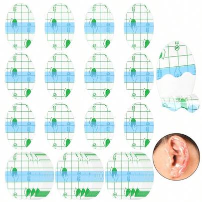 100 个透明塑料耳塞，防水耳罩，适用于淋浴、沐浴，多功能防护耳贴，颜色随机