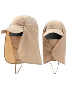 1pc Unisex Solid Color Sunshade Hat, Casual Outdoor Fishing Hat, Sun Protection, Suitable For Hiking, Fishing, Vacation, Daily Use