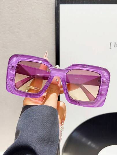 1 st fyrkantiga färgblock retro y2k modeglasögon, moderiktig gatustil för semester för sommarstrandsemester, utomhus, resor