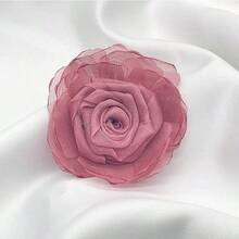 7pcs/Set Exquisite High-End Burnt Edge Fabric Handmade Mesh Roses, Handmade Sewing Material Accessories, Suitable For Diy Gift Box Packaging, Wedding Party Decorations, Handmade Sewing Crafts Accessories Making, Wedding Dress Decoration - Multicolor - View 4