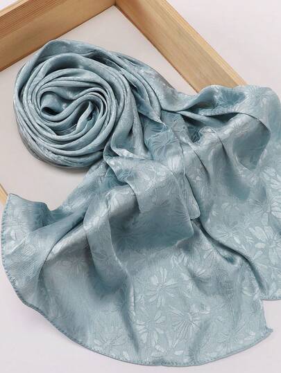 1pc Textured Color Block Fashion Scarf, Suitable For Everyday Wear