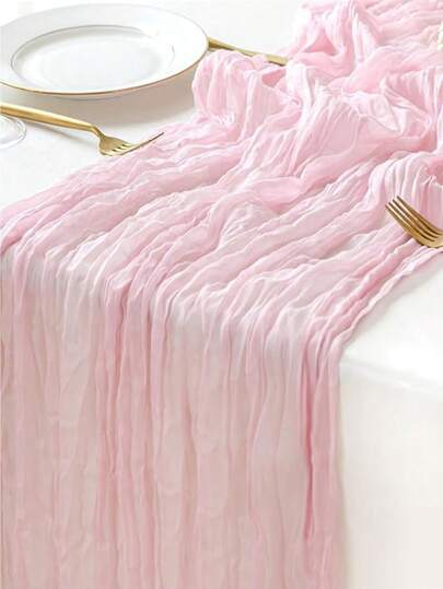 1/3/6pcs Pink Spring Easter Cheesecloth Table Runner Light Blue Boho Rustic Gauze Cheese Cloth Runner For Wedding Party Baby Shower Birthday Home Decor