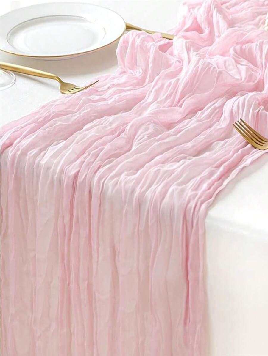 1/3/6 piezas Mantrunner de gasa rosa para primavera y Pascua, color azul claro, estilo bohemio rústico para decoración del hogar, fiesta de bienvenida de bebé, boda y cumpleaños