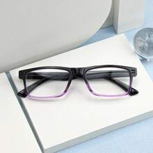 6pcs Classic Square Reading Glasses, Black Frame With Gradient Color, Multiple Color Options, Comfortable Lightweight Frames, Daily Reading Glasses - Multicolor 2 - View 6