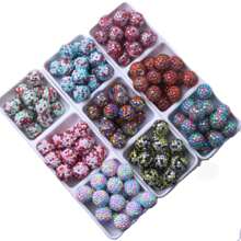 Fashion 18x20mm 10/20pcs Pack Mix Colorful Custom Confetti Color Resin Rhinestone Ball Beads For DIY Beadable Pen Keychain Chunky Bubblegum Necklace Bracelet Jewelry Making