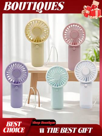 4 件手持风扇便携式迷你风扇 - 夏季旅行必备品 12x6x4cm/4.7x2.4x1.6 英寸便携式风扇 | AAA 电池供电轻巧设计带挂绳，ABS 材质，时尚粉色/白色/紫色/黄色 4 种颜色 - 小巧安全便携，超静音 52g/1.83oz（不含电池）适用于成人/宠物、户外/家庭/办公室、夏季全球使用夏季降温、海滩、旅行